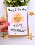 Milestone Gold Star Lucky Charm Birthday Card 30th 40th 50th 60th 70th 80th