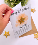 Milestone Gold Star Lucky Charm Birthday Card 30th 40th 50th 60th 70th 80th