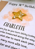 Milestone Gold Star Lucky Charm Birthday Card 30th 40th 50th 60th 70th 80th