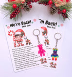 Personalised Elf Arrival Keyring Bear