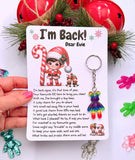 Personalised Elf Arrival Keyring Bear