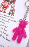 Personalised Elf Arrival Keyring Bear