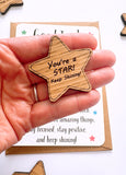 Good Luck Exam Pocket Wooden Star