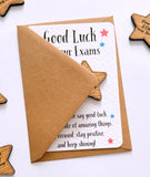 Good Luck Exam Pocket Wooden Star