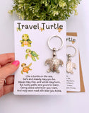 Travel Turtle Silver Keychain