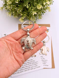 Travel Turtle Silver Keychain