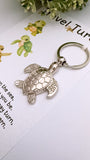 Travel Turtle Silver Keychain