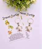 Travel Turtle Silver Keychain