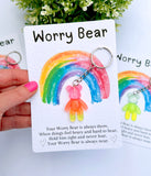 Worry Bear Keyring (Multi Colour Design)