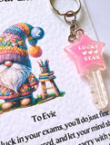 Personalised Good Luck Exam Lucky Star Keyring
