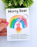 Worry Bear Keyring (Multi Colour Design)