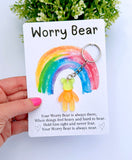 Worry Bear Keyring (Multi Colour Design)