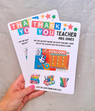 Personalised Teacher Scratch Card Holder