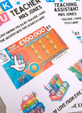 Personalised Teacher Scratch Card Holder