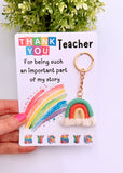 Teacher Woven Rainbow Keyring