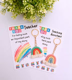 Teacher Woven Rainbow Keyring
