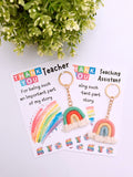 Teacher Woven Rainbow Keyring