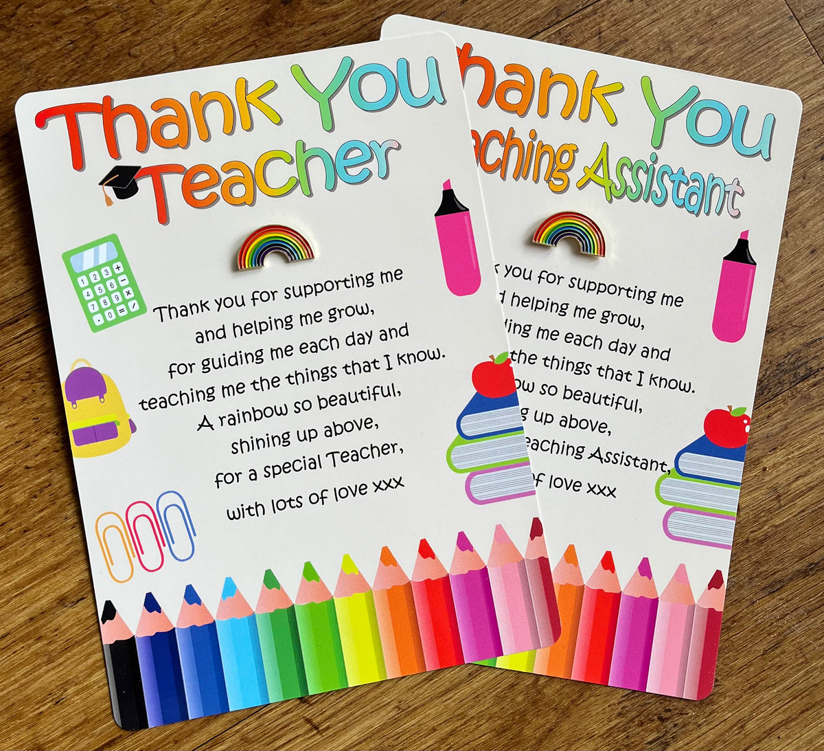 Teacher Rainbow Badge - End Of Year Gift – Little Miss Party Perfect