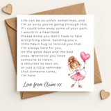 Thinking of You Card - Tough Times - Love Heart Design