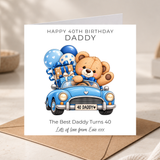 Happy 40th Birthday Daddy - Personalised - Car Balloon Design