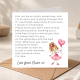 Thinking of You Card - Tough Times - Love Heart Design