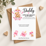 Happy First Birthday as my Daddy - Scratch Card Holder