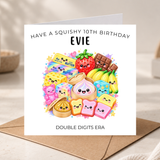 Double Digits Squishy Birthday Card