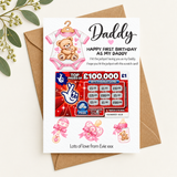 Happy First Birthday as my Daddy - Scratch Card Holder