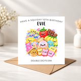 Double Digits Squishy Birthday Card