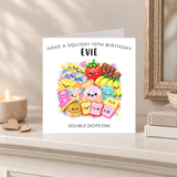 Double Digits Squishy Birthday Card