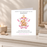 First Birthday as my Daddy - From Daughter - Pink Baby Grow Design