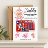 Happy First Birthday as my Daddy - Scratch Card Holder
