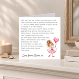 Thinking of You Card - Tough Times - Love Heart Design