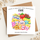 Double Digits Squishy Birthday Card