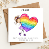 Thinking of you Support Card - Rainbow Heart Design
