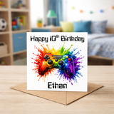 Boys Gaming Happy Birthday Card - PERSONALISED ANY AGE & NAME