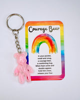 Courage Bear Keyring - Marble Effect Design