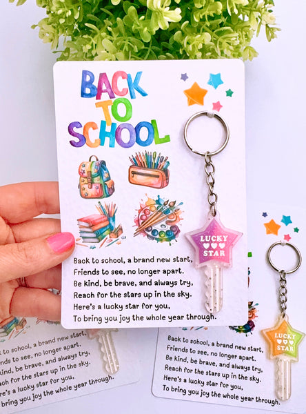 Back To School Lucky Star Keyring