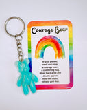 Courage Bear Keyring - Marble Effect Design