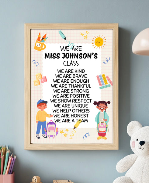 Teacher Classroom Children Print