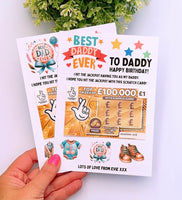 Personalised Dad Happy Birthday Scratch Card Holder
