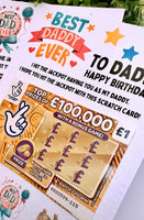 Personalised Dad Happy Birthday Scratch Card Holder