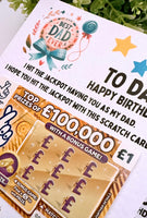 Personalised Dad Happy Birthday Scratch Card Holder