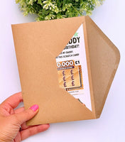 Personalised Dad Happy Birthday Scratch Card Holder