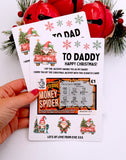 Personalised Dad Daddy Grandad Christmas Scratch Card Holder