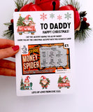 Personalised Dad Daddy Grandad Christmas Scratch Card Holder