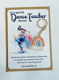 Personalised Thank You Dance Teacher Rainbow Keyring Card