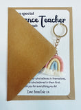 Personalised Thank You Dance Teacher Rainbow Keyring Card