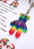 Personalised Elf Arrival Keyring Bear
