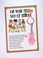 First 1st Day Of School Worry Bear Keyring